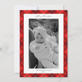 Festividades Cartão com fotos de Natal do Quadro da Xadrez Verm