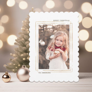 Festividades Cartão com fotos de Natal do Quadro Dourado