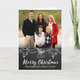 Festividades Cartão com fotos de Natal Dobrado em Chalkboard