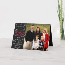 Festividades Cartão com fotos de Natal Dobrado em Chalkboard