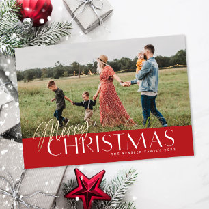 Festividades Cartão com fotos de Natal Dourado