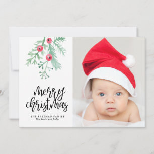 Festividades Cartão com fotos de Natal Evergreen