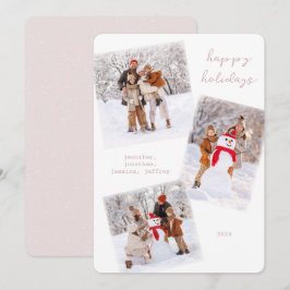 Festividades Cartão com fotos de Natal Feliz de inverno Branco