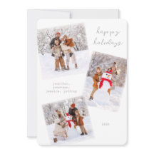 Cartão com fotos de Natal Feliz de inverno Branco