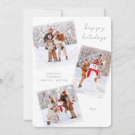 Festividades Cartão com fotos de Natal Feliz de inverno Branco