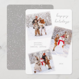 Festividades Cartão com fotos de Natal Feliz de inverno Branco