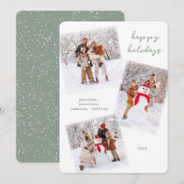 Festividades Cartão com fotos de Natal Feliz de inverno Branco