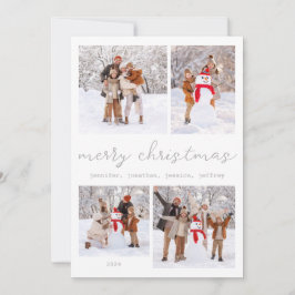 Festividades Cartão com fotos de Natal Feliz de inverno Branco
