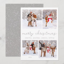 Festividades Cartão com fotos de Natal Feliz de inverno Branco