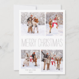Festividades Cartão com fotos de Natal Feliz de inverno Branco