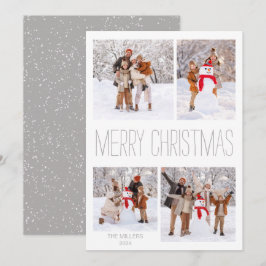 Festividades Cartão com fotos de Natal Feliz de inverno Branco
