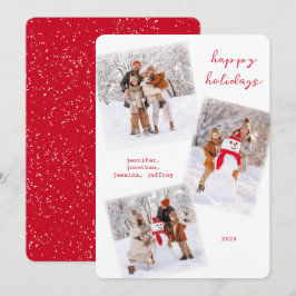 Festividades Cartão com fotos de Natal Feliz de inverno Branco