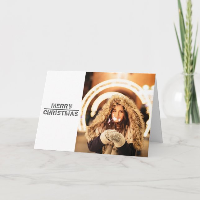 Festividades Cartão com fotos de Natal Festivo Moderno (Frente)