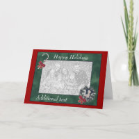 Cartão com fotos de Natal Greyhound Wreath Holiday