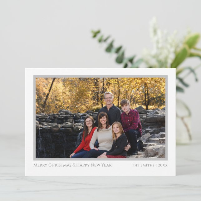 Festividades Cartão com fotos de Natal Moderno (Em pé/Frente)