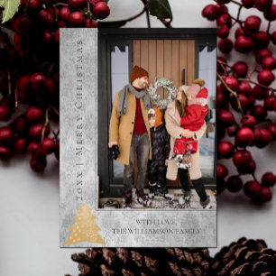 Festividades Cartão com fotos de Natal moderno DOURADO