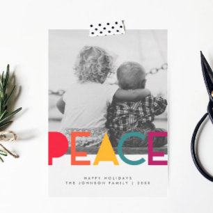 Festividades Cartão com fotos de Natal para a Paz do Arco-Íri