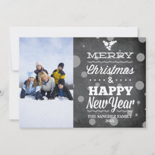 Festividades Cartão com fotos de Natal para pontos prateados