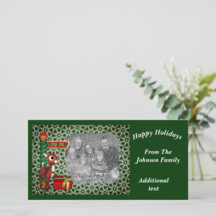 Festividades Cartão com fotos de Natal para Reindeer do Polo No