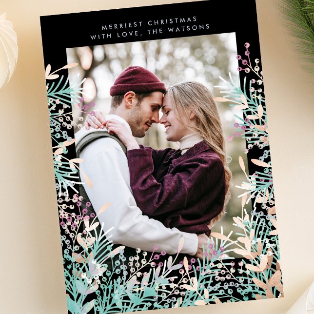 Festividades Cartão com fotos de Natal Pastel Berries (Criador carregado)