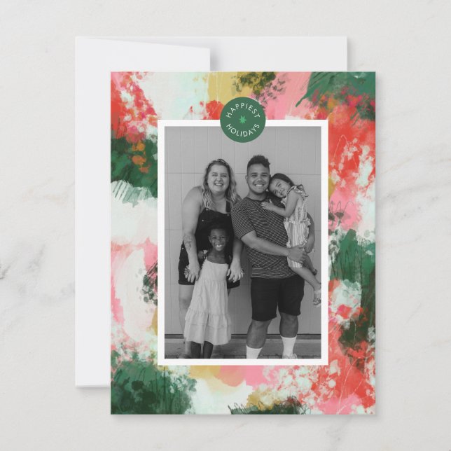 Festividades Cartão com fotos de Natal Pequeno Abstrato Cheque (Frente)