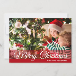 Festividades Cartão com fotos de Natal Red Merry