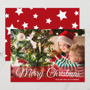 Festividades Cartão com fotos de Natal Red Merry