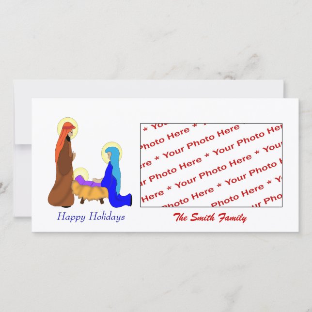 Festividades Cartão com fotos de Natal Religioso (Frente)