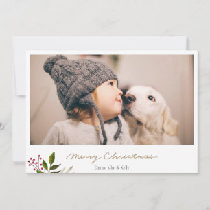 Festividades Cartão com fotos de Natal Rustic Minimalist