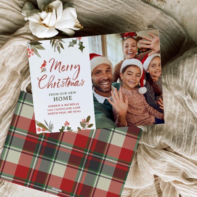 Festividades Cartão com fotos de Novo Endereço Feliz Natal (Criador carregado)