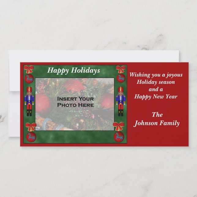 Festividades Cartão com fotos de Ornamento de Nozes Feriados de (Frente)