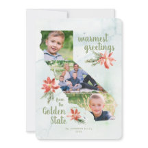 Cartão com fotos de Ouro do Estado do Mapa do Feri