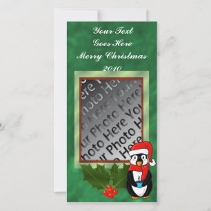 Festividades Cartão com fotos de Pinguim Natal