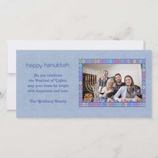 Festividades Cartão com fotos de Quadros de Chanucá (Frente)