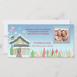 Festividades Cartão com fotos de Snowy Holiday House