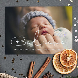 Festividades Cartão com fotos de sobreposição de Acredita minim