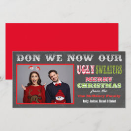 Festividades Cartão com fotos de Suéter de Natal Feio