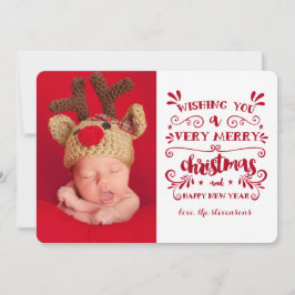 Festividades Cartão com fotos de Tipografia de Natal Muito Feli