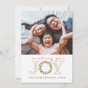 Festividades Cartão com fotos de Wreath de Amarra de Natal
