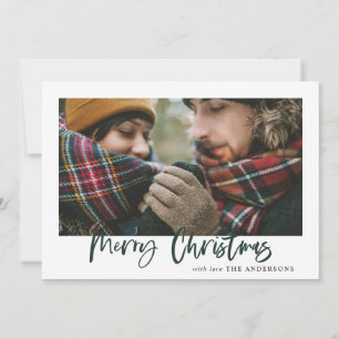 Festividades Cartão com fotos de xadrez de natal verde feliz