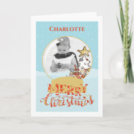 Festividades Cartão com fotos do Globo de Neve da Árvore de Nat