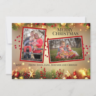 Festividades Cartão com fotos enfeites de natal