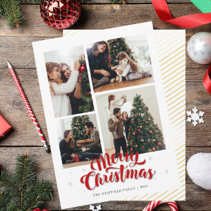 Festividades Cartão com fotos Feliz da Família de Natal