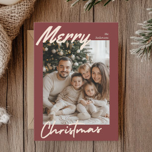 Festividades Cartão com fotos Feliz da Família de Natal   Quadr