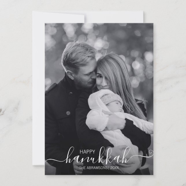 Festividades Cartão com fotos Feliz Feriado de Hanukkah (Frente)