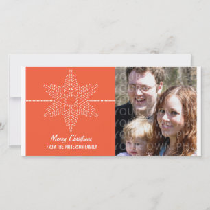Festividades Cartão com fotos Feriado de Neve, Laranja