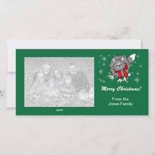 Festividades cartão com fotos - Gato Louco de Natal