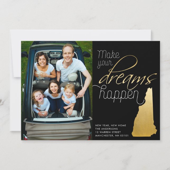 Festividades Cartão com fotos Home novo de New Hampshire do ano (Frente)