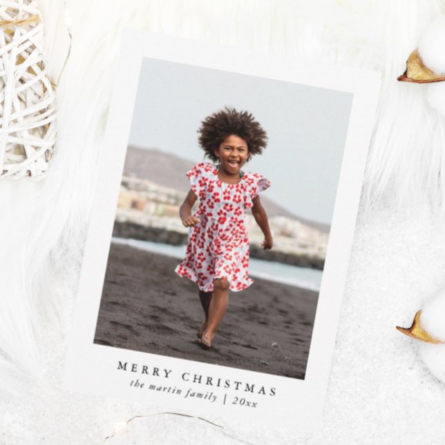 Festividades Cartão com fotos Impressão de Natal Feliz Clássico (Criador carregado)