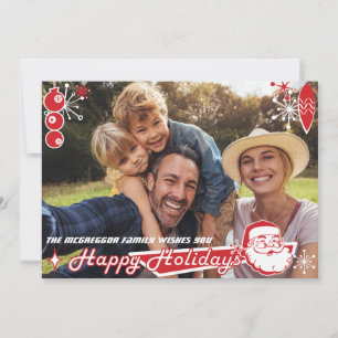 Festividades Cartão com fotos moderno de férias frente e verso